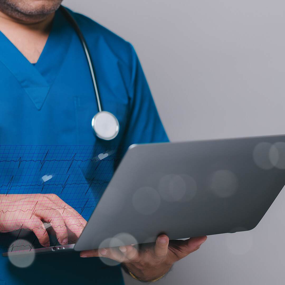 Healthcare professional using AI