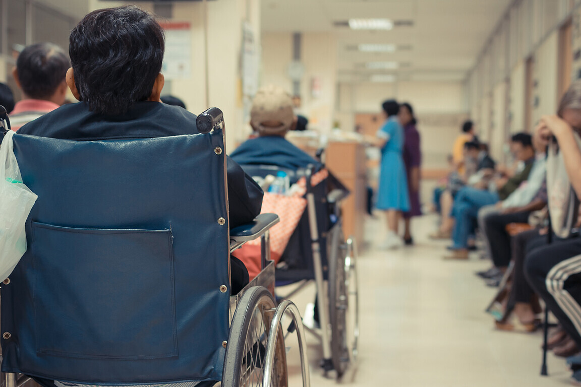 Patient waiting a doctor in hospital