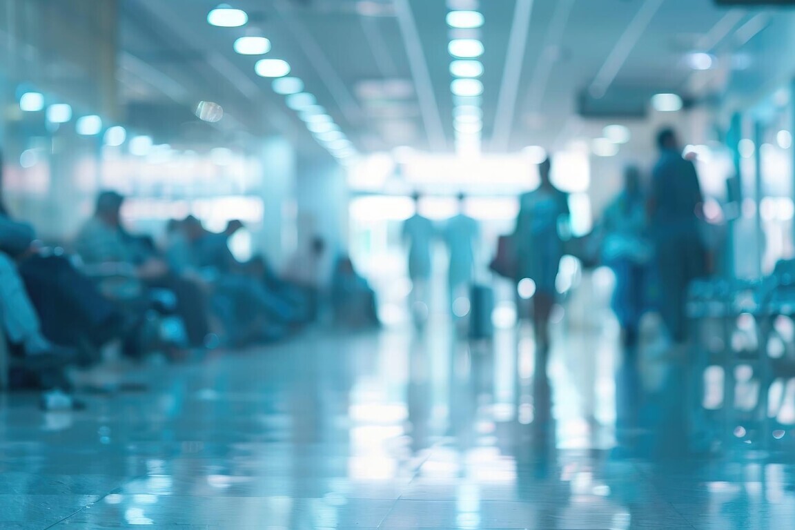 Background Blur The Number Of Patients Waiting For Treatment In Hospital Due To Bad Weather People Get Sick Easily Patients