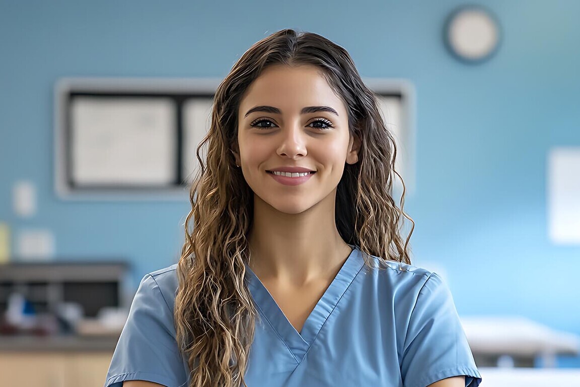 Female occupational therapist standing in a therapy room