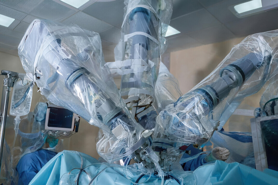 Robotic surgical system performing minimally invasive procedure in a sterile environment