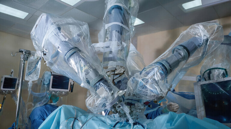 Robotic surgical system performing minimally invasive procedure in a sterile environment