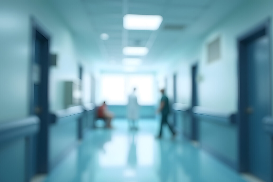 Blurred interior of hospital