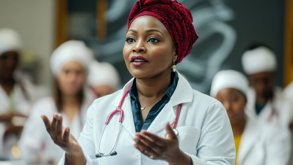 Medical professional engages students