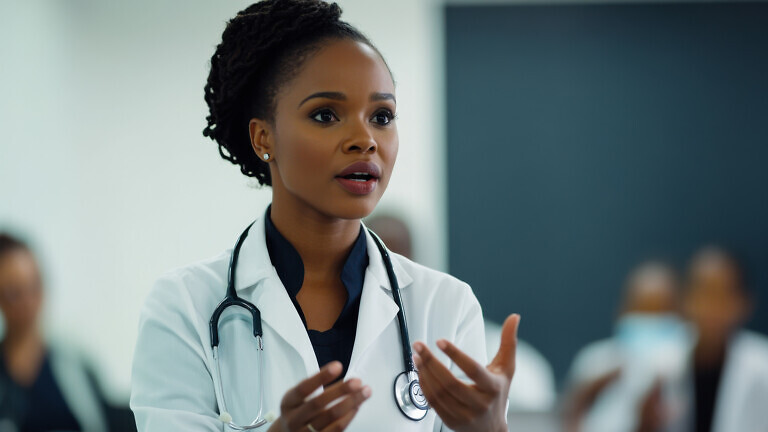Medical professional engages students