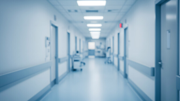 blur image background of corridor in hospital.