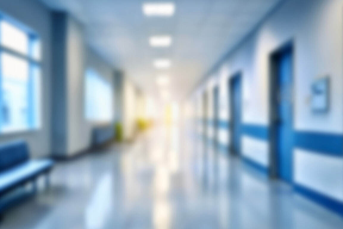 blurred of background. interior of a modern hospital