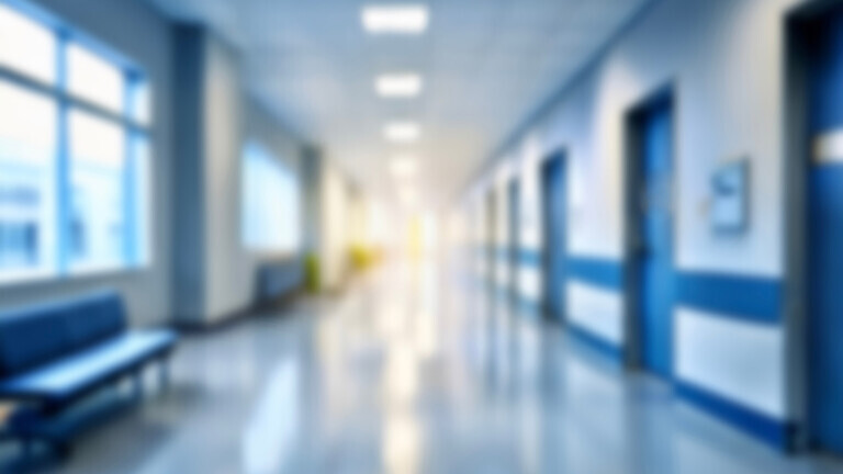 blurred of background. interior of a modern hospital