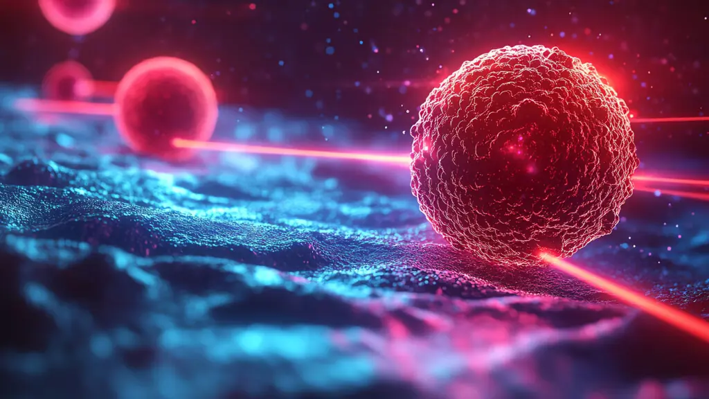 Laser treatment targeting cancer cells.