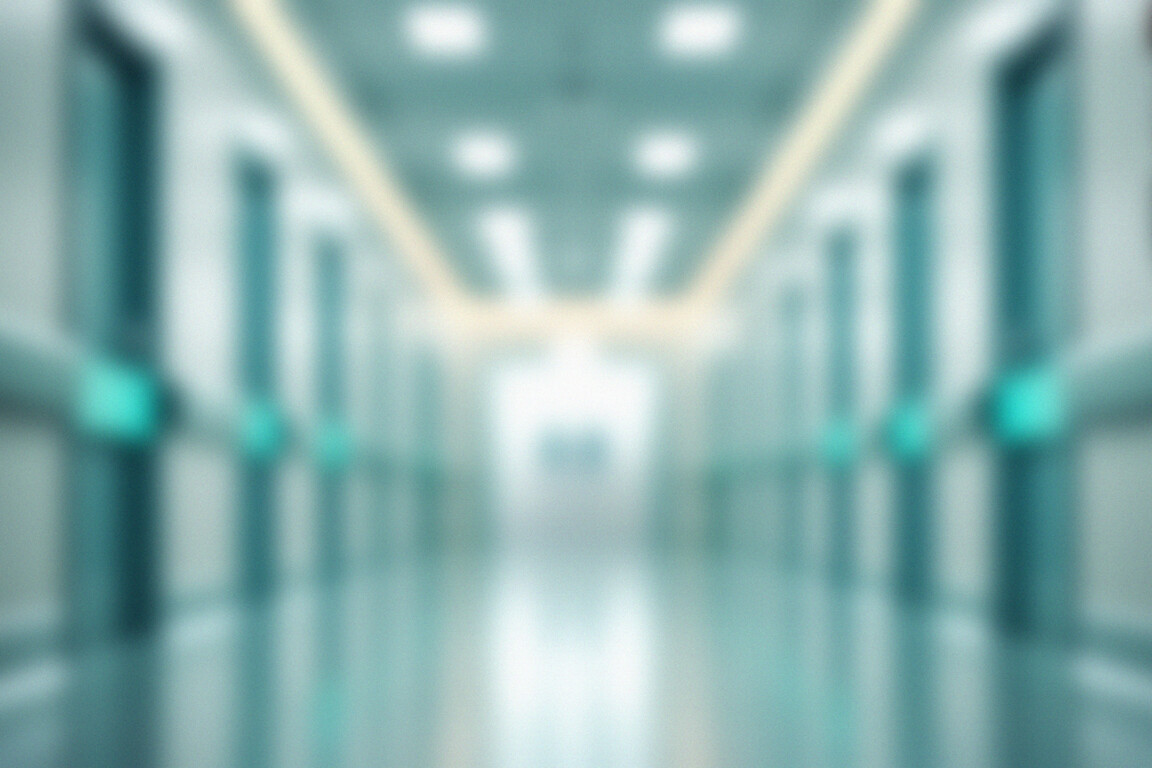 Blurred hospital corridor.
