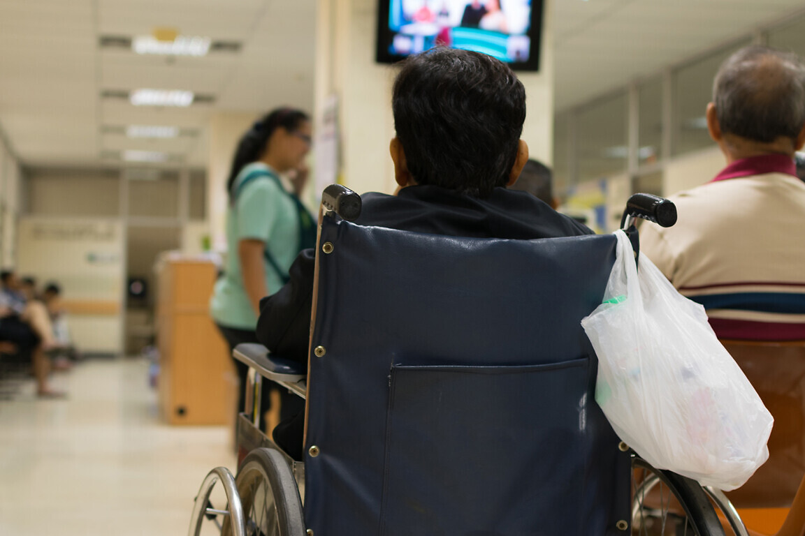 Patient waiting a doctor in hospital