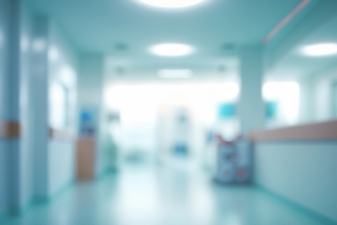 blurred of background. interior of a modern hospital