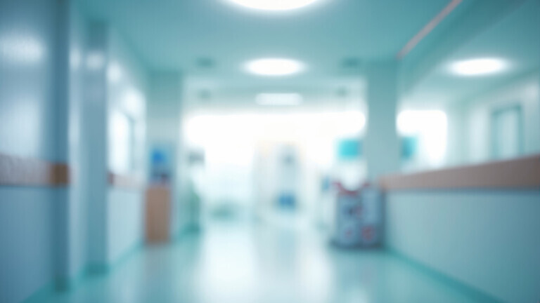 blurred of background. interior of a modern hospital