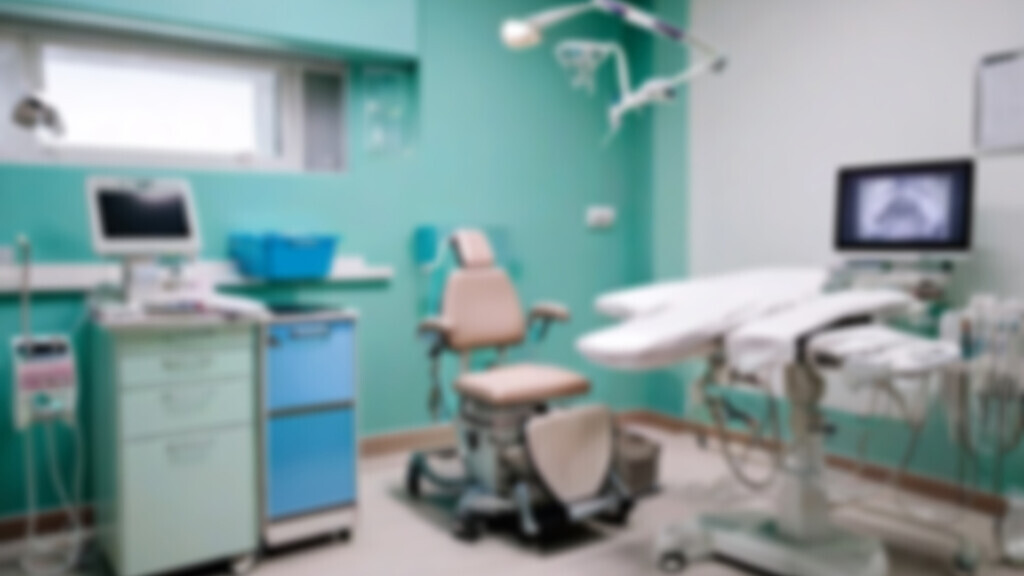 A blurry obstetrician's clinic.