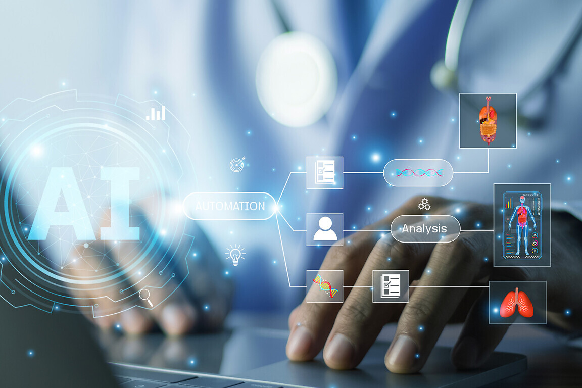 Doctor leveraging AI automation for smart health monitoring