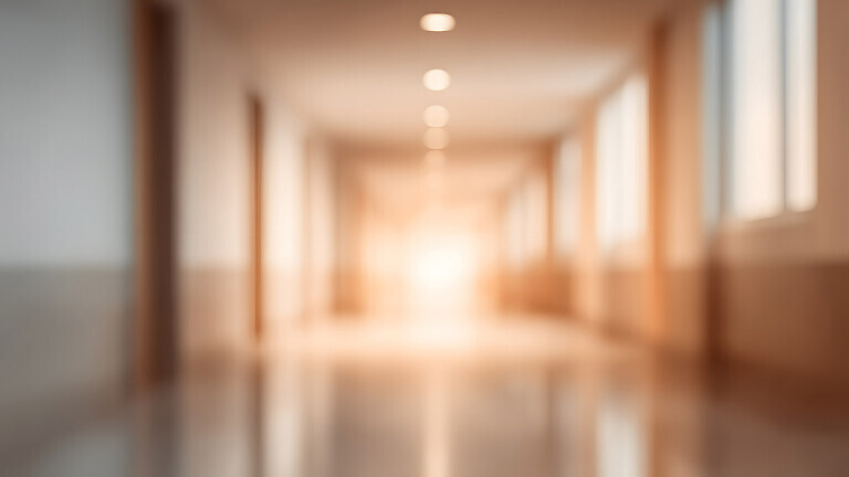 blurred image of a hospital's palliative care wing