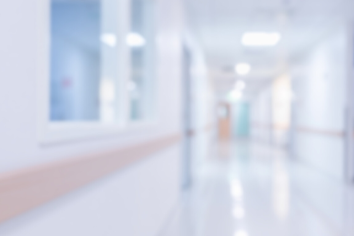 Blurred corridor of a modern clinic.
