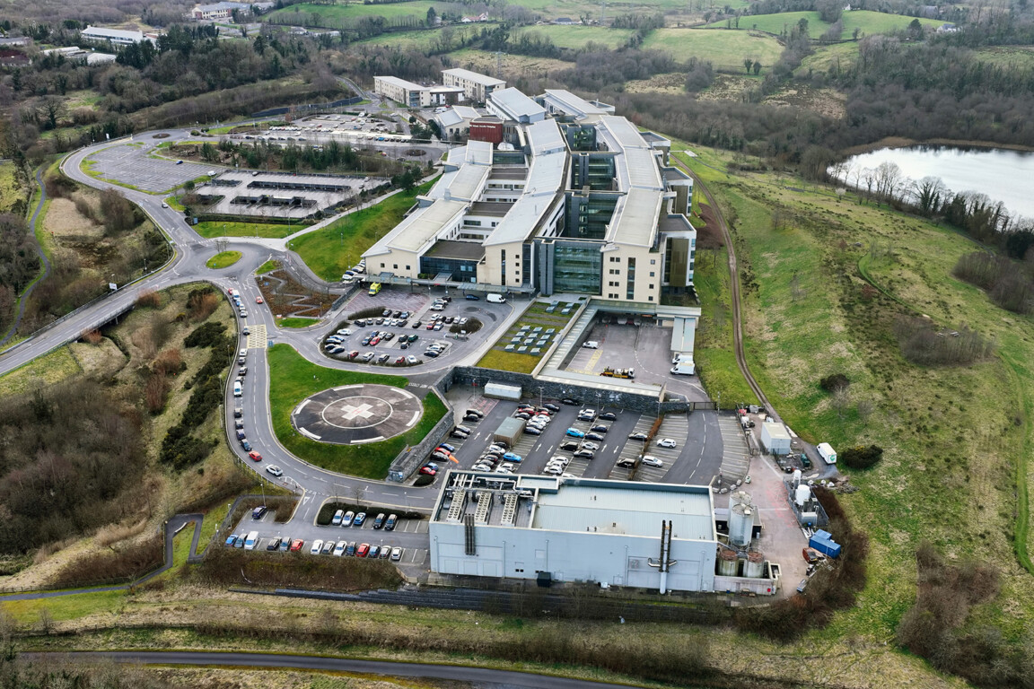 Aerial shot of South West Acute Hospital Enniskillen Co Fermanagh Northern Ireland