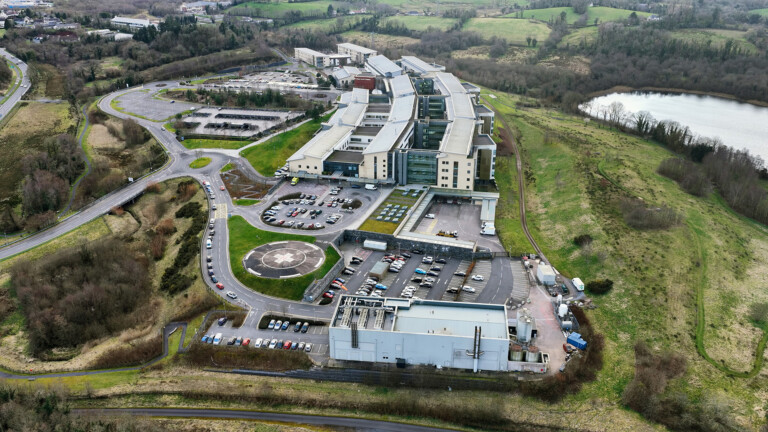 Aerial shot of South West Acute Hospital Enniskillen Co Fermanagh Northern Ireland