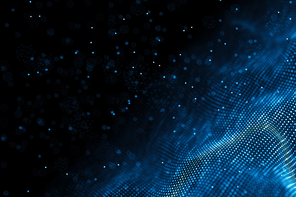 Data technology background. Abstract background. Connecting dots and lines on dark background.