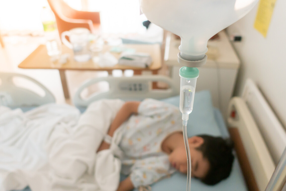 Sick child in hospital