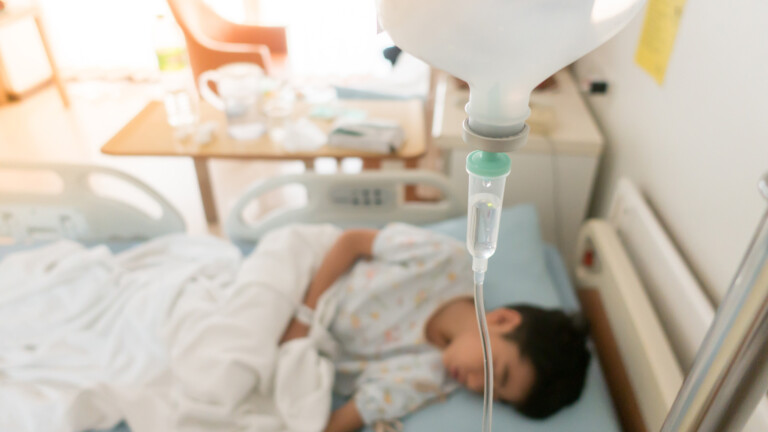Sick child in hospital