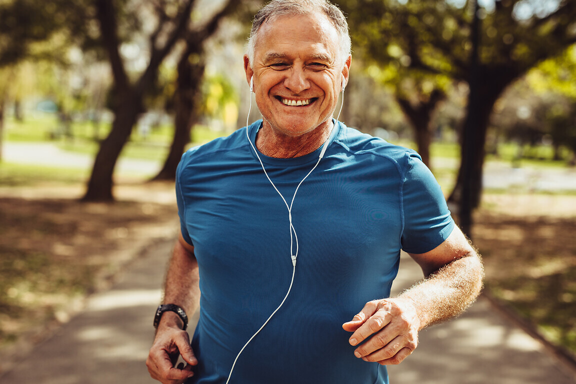 Senior man working out for good health