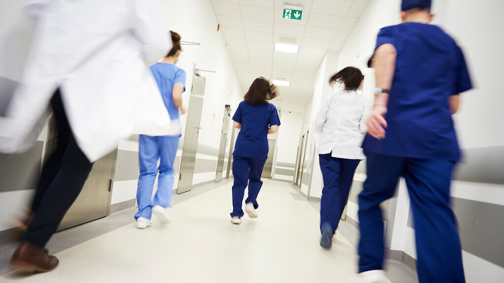 Group of doctors in a hurry