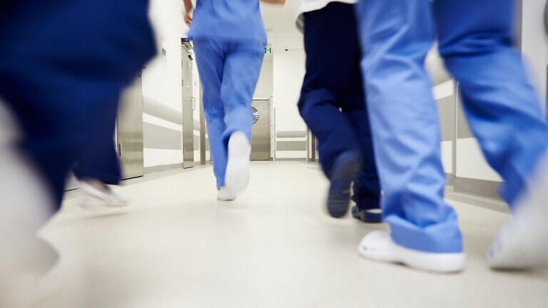 Group of doctors in a hurry