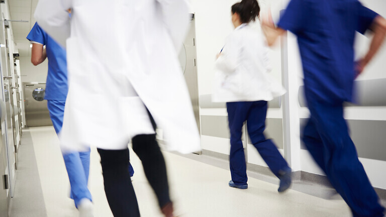 Group of doctors in a hurry