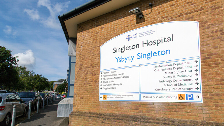 Singleton Hospital in Swansea, Wales