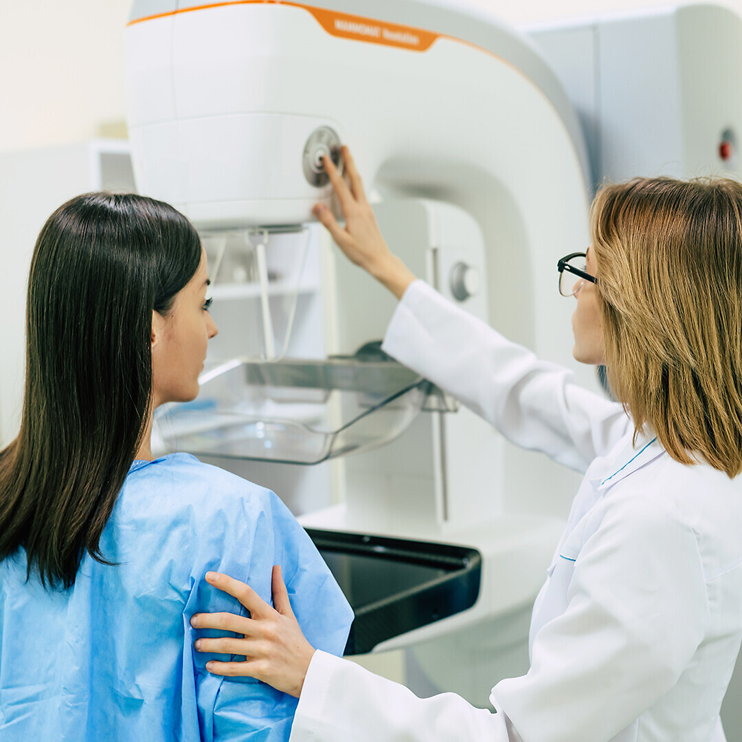 Young woman having mammography examination