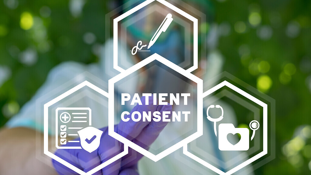 Medical informed consent paper document.