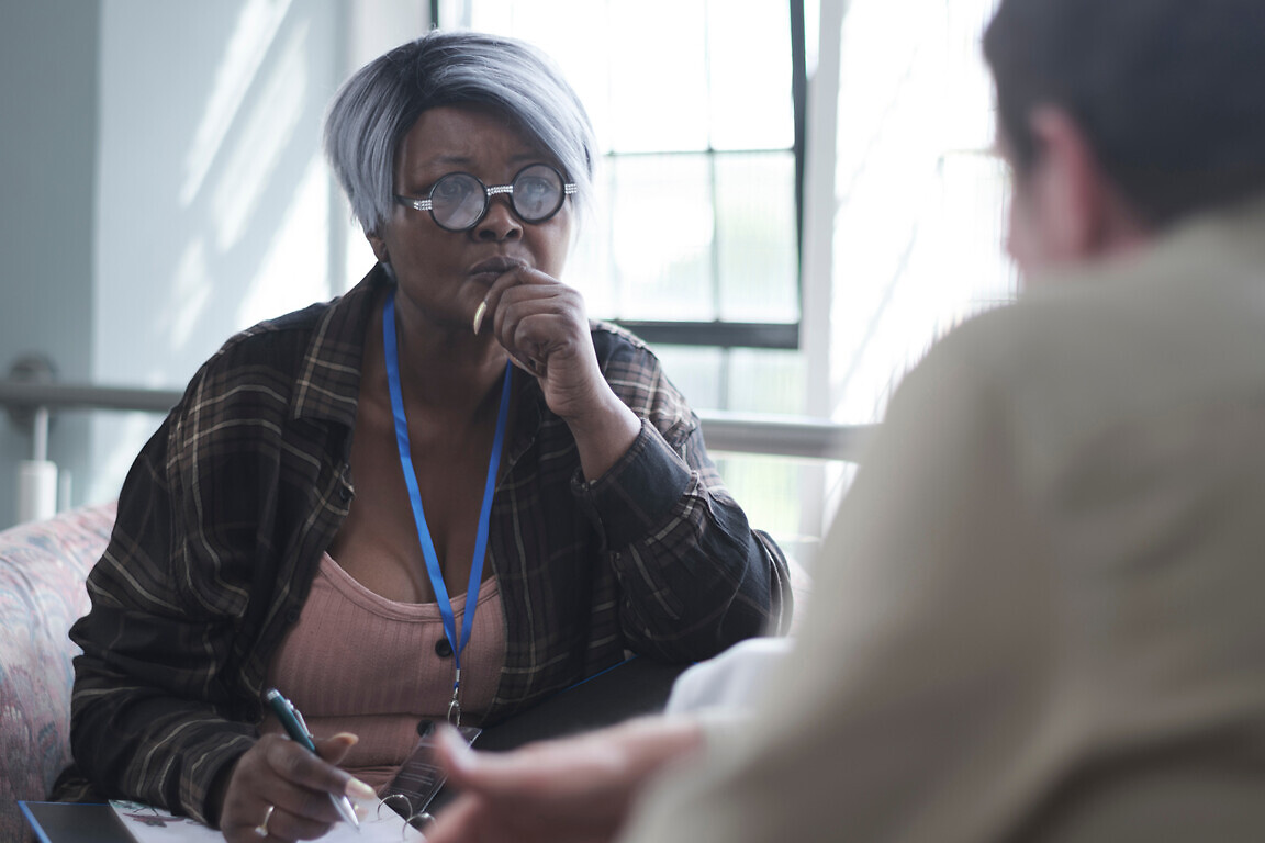 Therapist and patient in therapy session