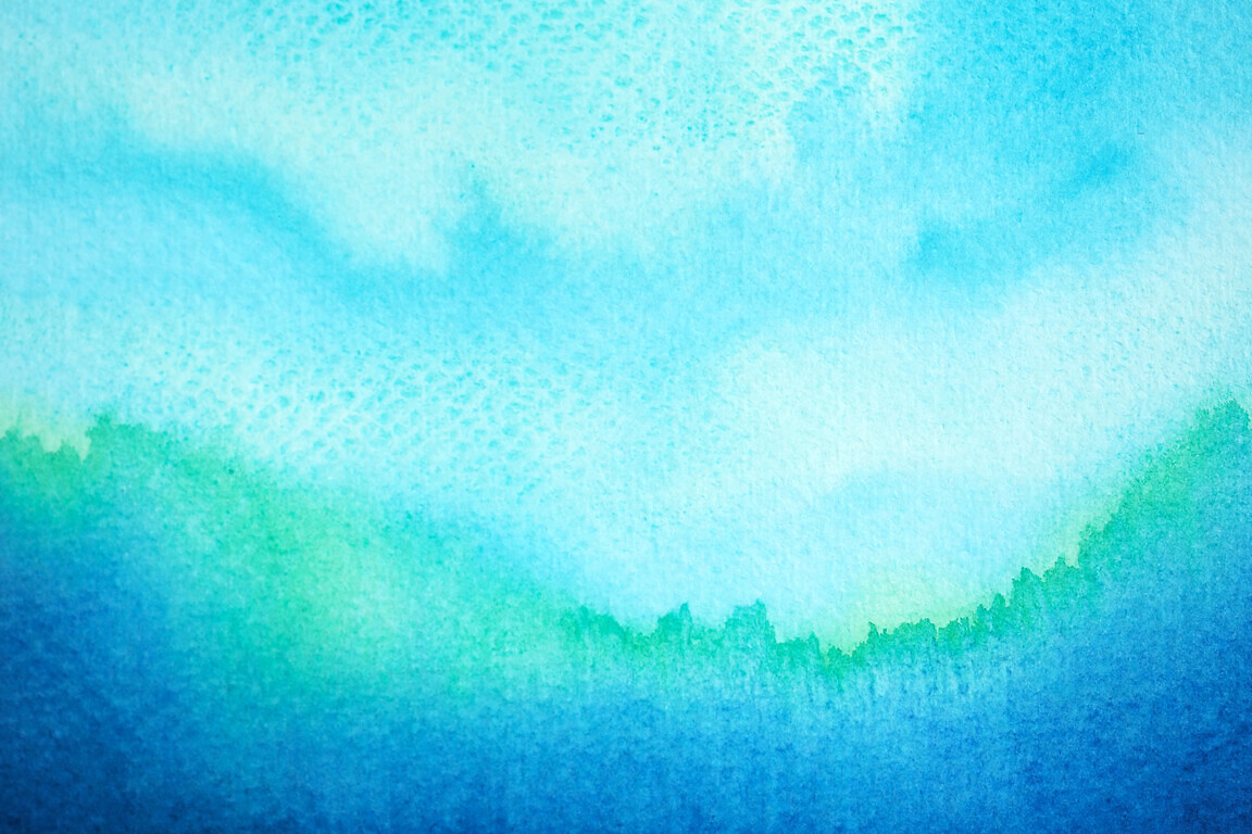 abstract blue landscape nature color background mountain forest sky water sea ocean wave cloud watercolor painting art texture illustration design pattern on paper peace mind mental health spiritual