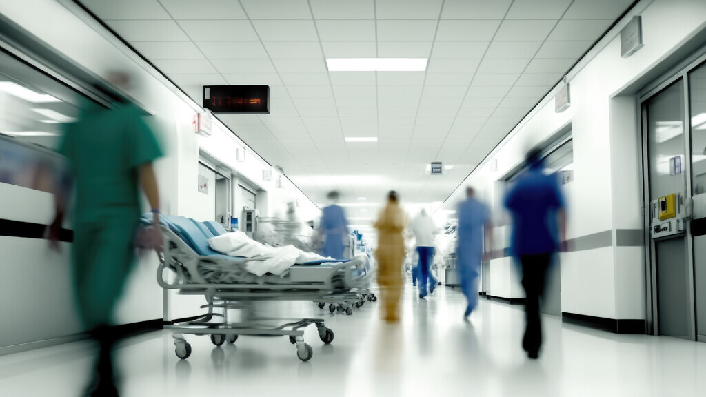blurred hospital