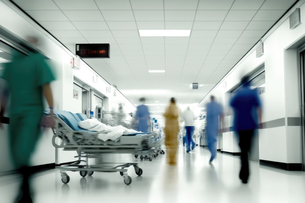 blurred hospital