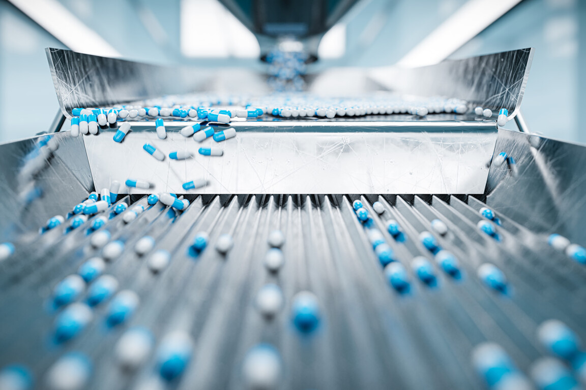 Sorting pharmaceutical capsules.