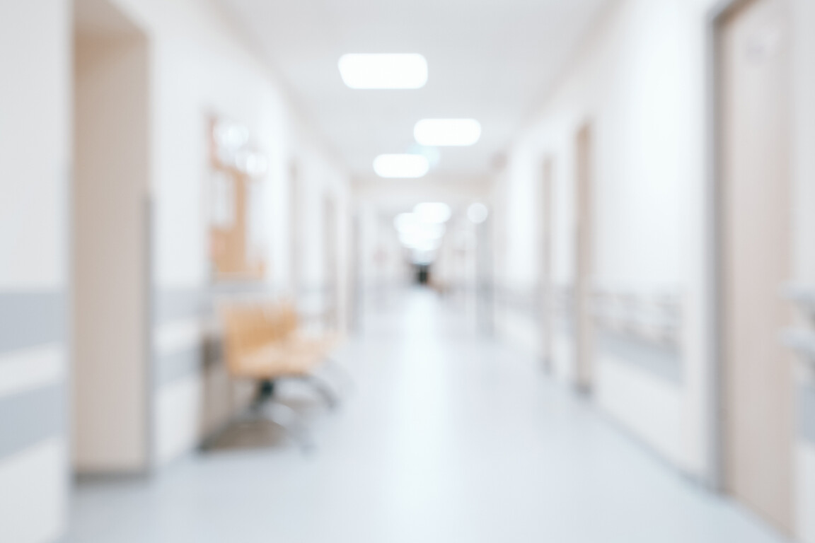 Blurred hospital corridor