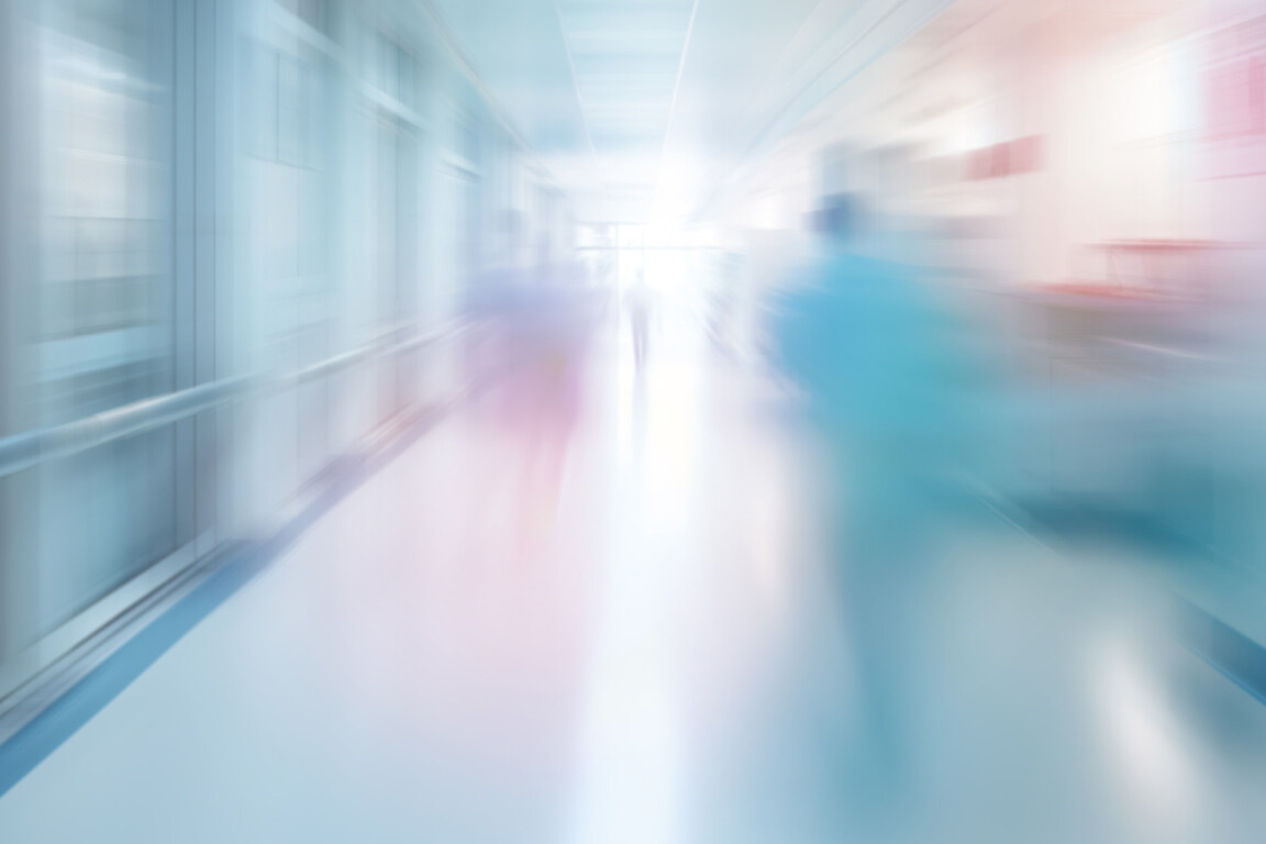 Blurred hallway in a hospital