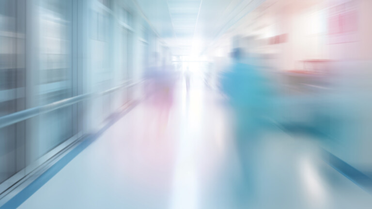 Blurred hallway in a hospital