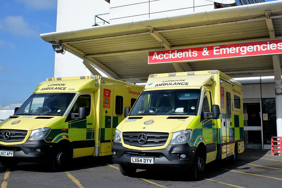 Ambulances outside Accidents and Emergencies entrance