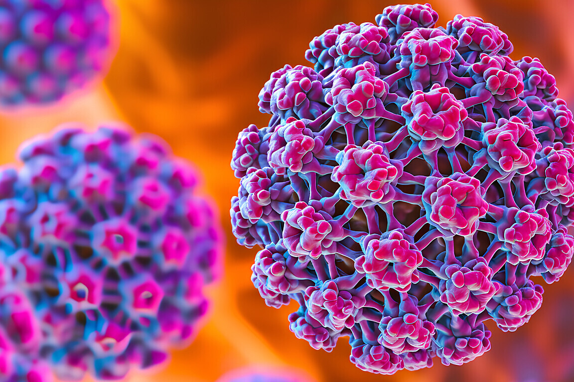 Close-up texture of virus molecules HPV