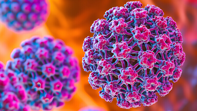 Close-up texture of virus molecules HPV