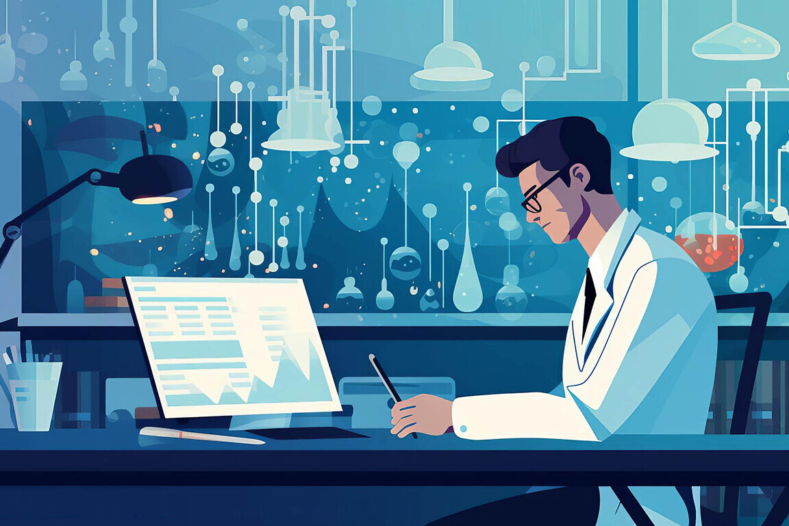 A scientist preparing a clinical trial.