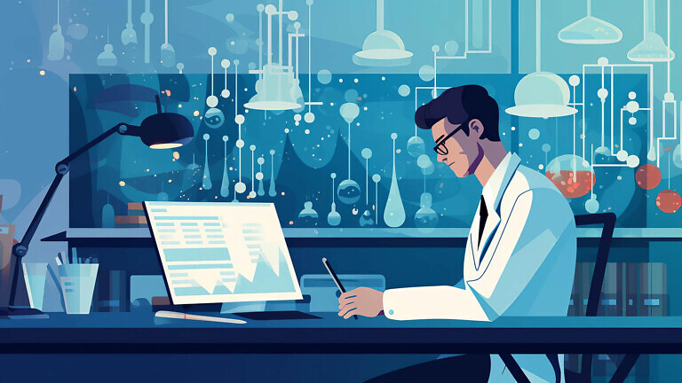 A scientist preparing a clinical trial.