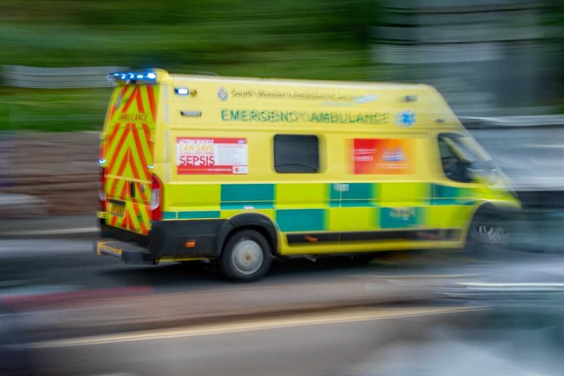 Torquay, Devon, uk. 09-18-23. Sepsis. An emergency ambulance in