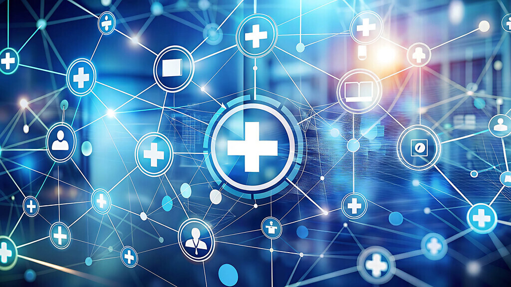 Digital healthcare network connection. technology background.AI