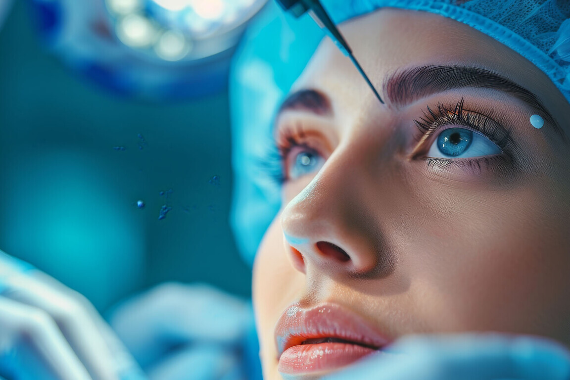 Professional Close-up of Cosmetic Surgery Procedure with Surgeon and Patient in Medical Setting. Modern and Safe Medical Practices Illustrated. Ideal for Clinics and Healthcare Websites.