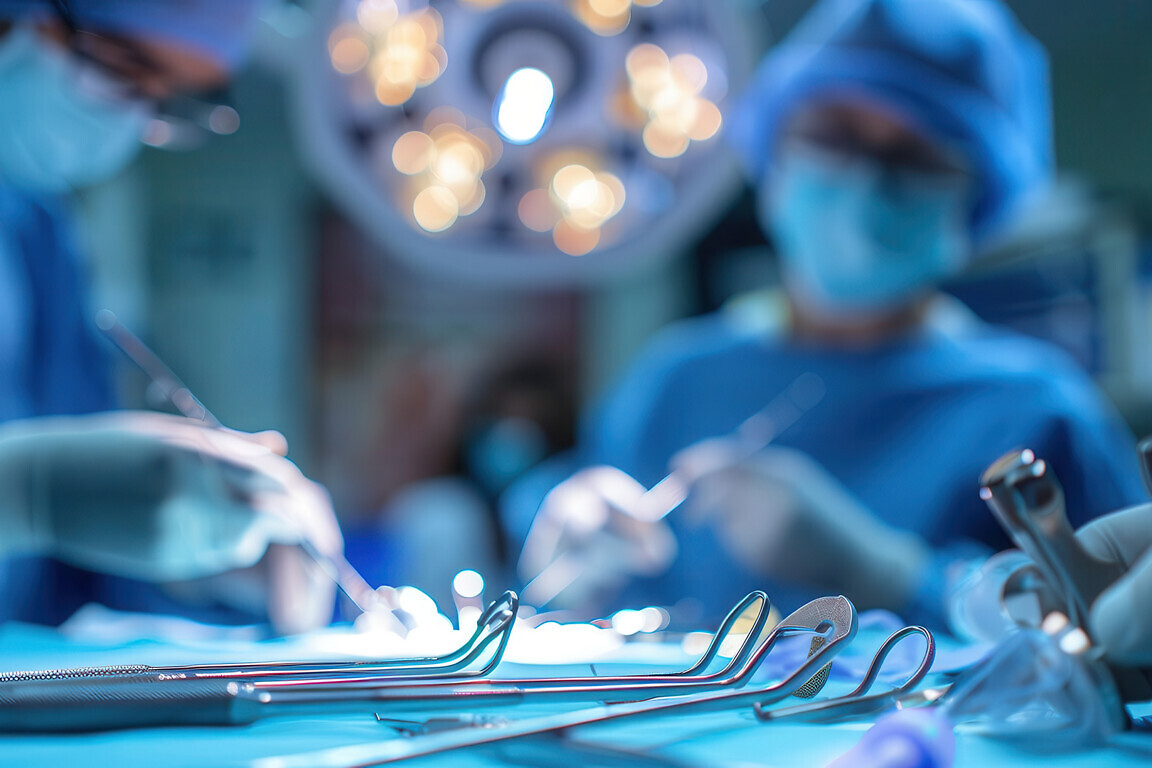 A closeup of surgical tools in use, the operating room a hub of concentration copy space, focus theme, dynamic, overlay, surgical suite backdrop, copy space for text,